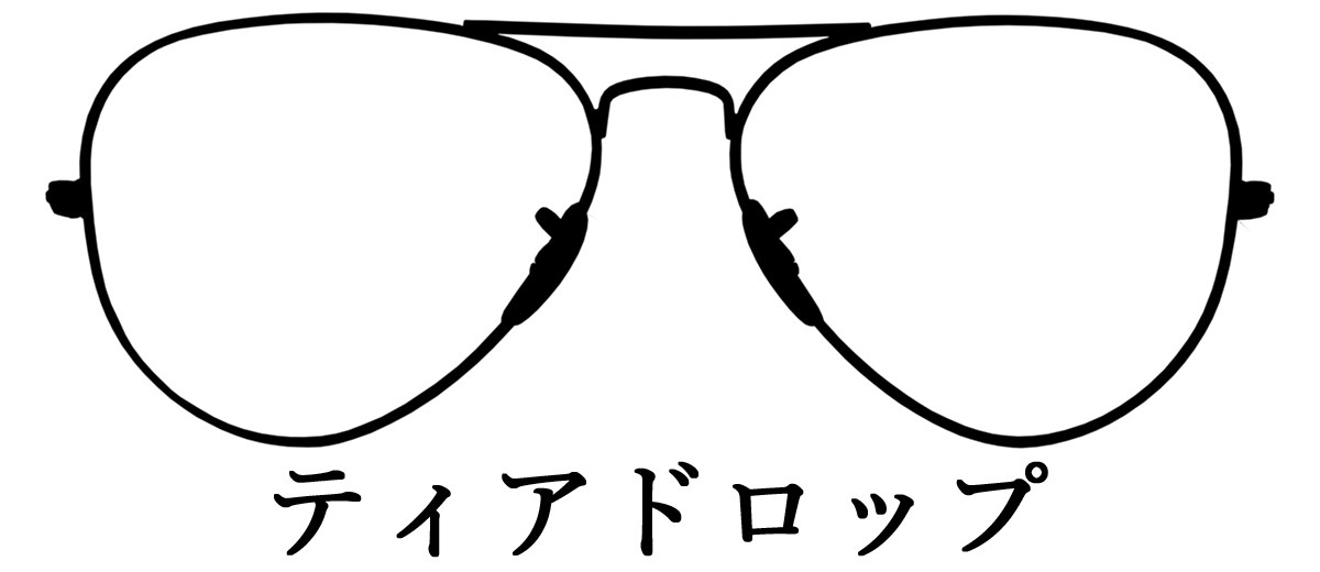 ティアドロップ型のメガネフレーム